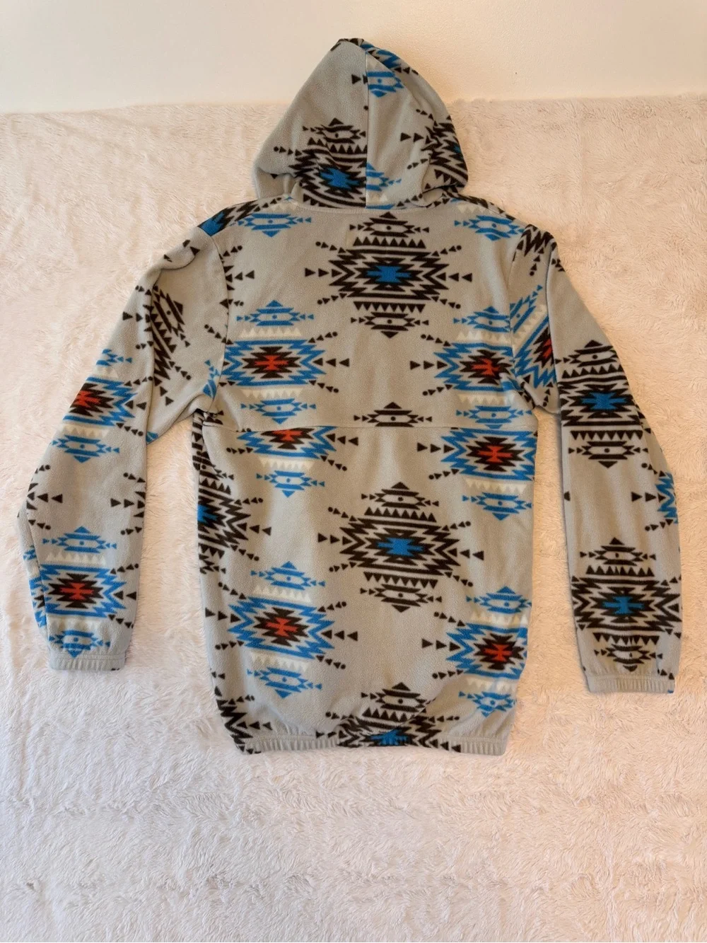 Rebels & Nomads Southwestern Aztec Fleece Quarter Zip Hoodie Small